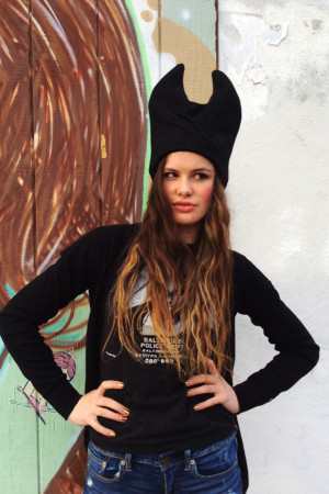 BLACK WOOL WILD THING HAT